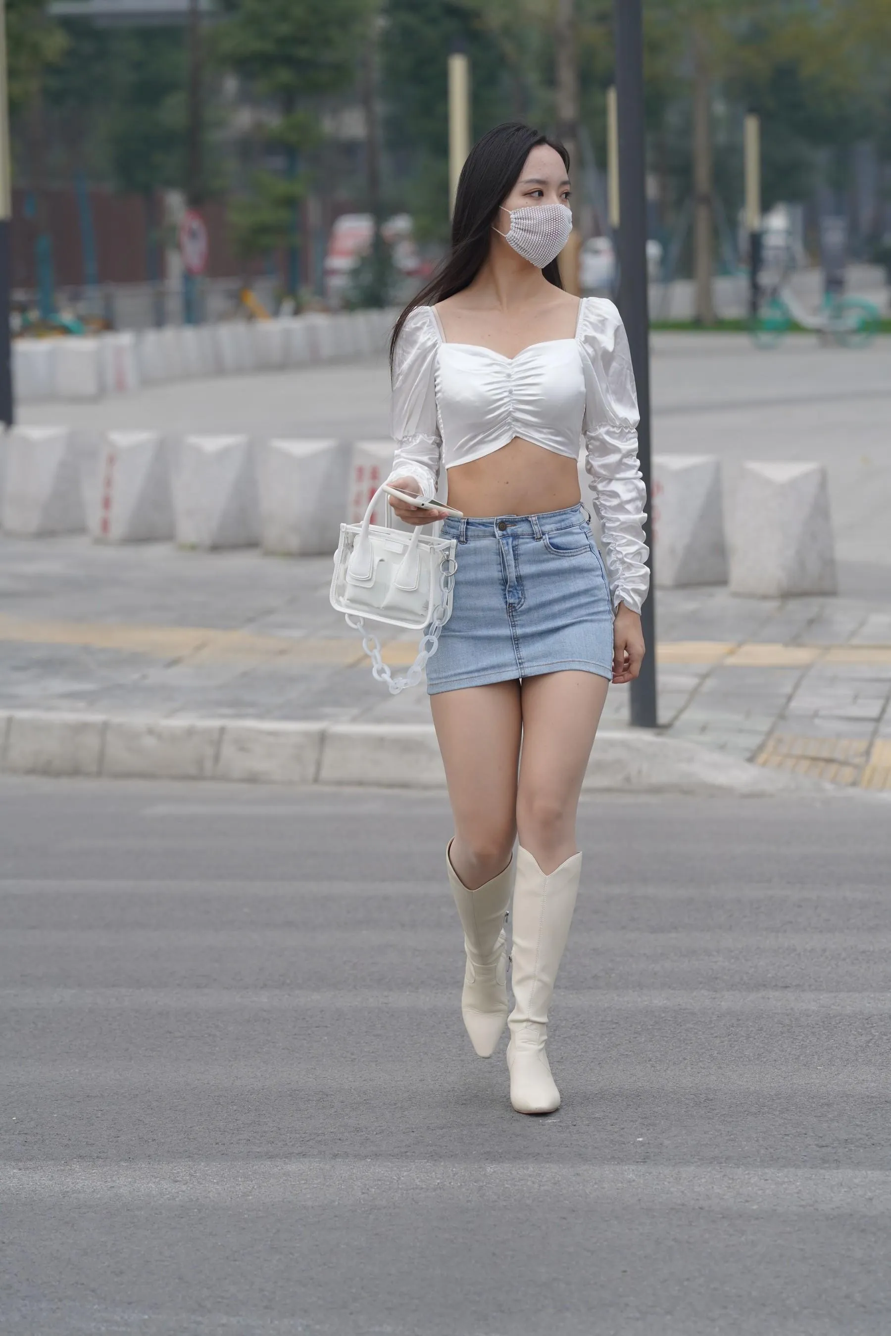 魔镜街拍 NO.170 凯恩街拍摄影-牛仔裙小姐姐 [304P]插图6